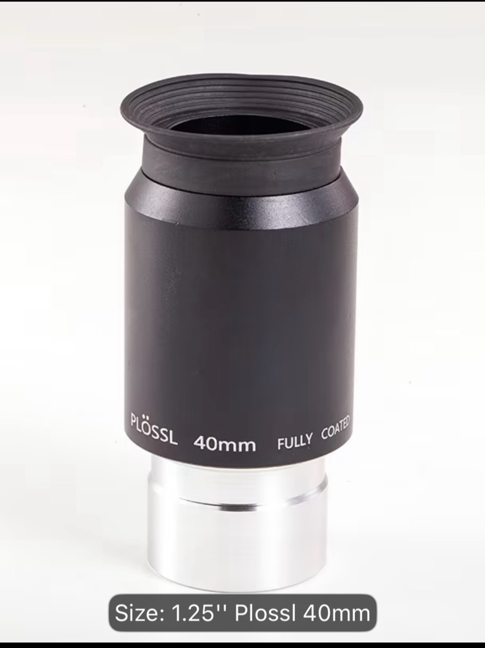 40mm Plossl Telescope Fully Coated Eyepiece – Black Silver